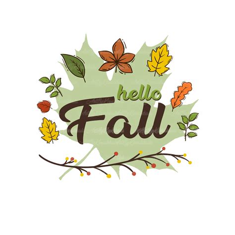 Hello Fall Clipart Leaves PNG Fall Clip Art Autumn Clipart - Etsy