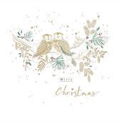 Merry Christmas Festive Gold Foiled Owls Christmas Card | Cards