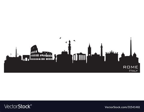 Rome italy city skyline silhouette Royalty Free Vector Image