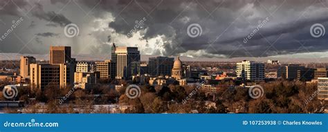 Sunrise Over and Dramatic Sky Boise Idaho Stock Photo - Image of city, idaho: 107253938