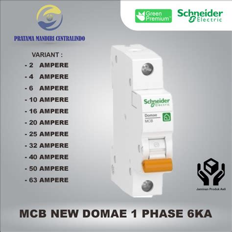 Jual MCB 1 PHASE NEW DOMAE 6kA SCHNEIDER 1 POLE 1P - 2 AMPERE s.d 63 AMPERE - 16A - Jakarta ...