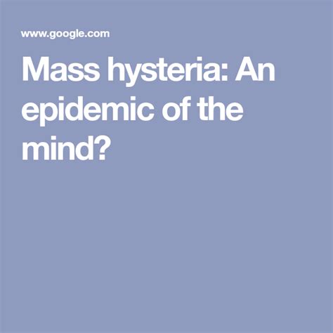 What is mass hysteria?