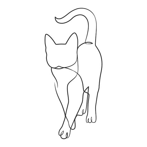 Premium Vector | Continuous line drawing of cute cat Cat one line ...