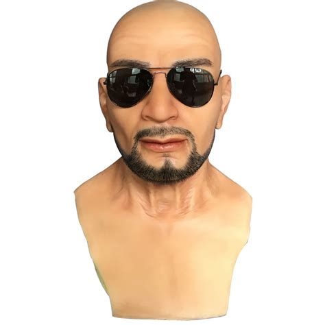 Realistic silicone mask with beard human silicone mask Free shipping ...