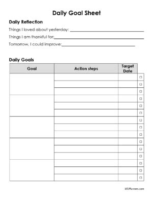 Free printable goal tracker | Many options and designs
