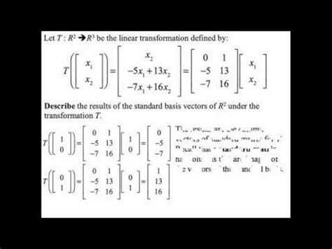 Matrices for General Linear Transformations - YouTube