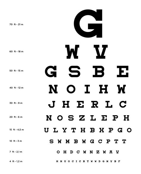 Hand Held Eye Chart Printable