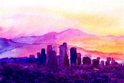 Suunset & Sunrise. Watercolor sketch | Watercolor sketch, Sunrise sketch, Sunrise