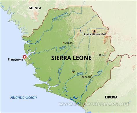 Sierra Leone Physical Map