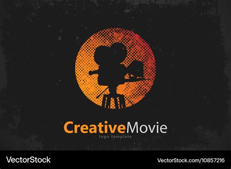 Movie logo creative design camera logo Royalty Free Vector