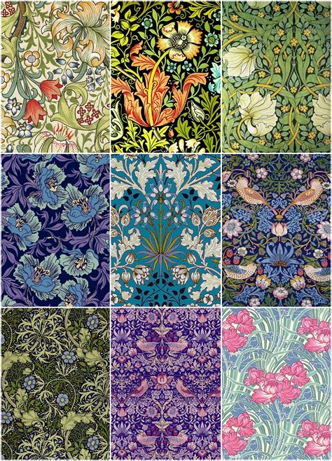 William Morris patterns - The moon lives under your skin