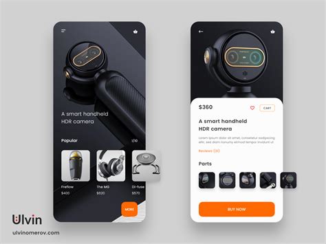 UI/UX E-commerce HDR Camera app design by Ulvin Omarov on Dribbble