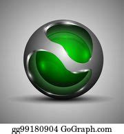 1 The Vector 3D Sphere Inside A Round Metal Box Clip Art | Royalty Free - GoGraph