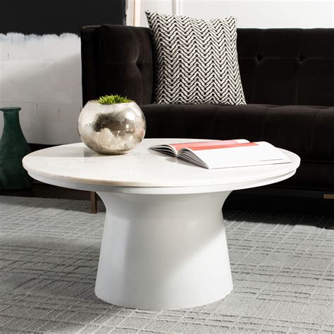 Safavieh SAFAVIEH Mila Pedestal Coffee Table White / White - Walmart.com