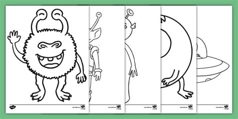 Printable Alien Coloring Pages for Kids | Twinkl USA