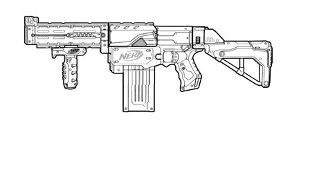Drawing Of Nerf Gun Coloring Pages - Coloring Cool