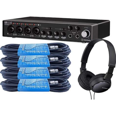 Steinberg UR44C 6x4 USB 3.0 Audio Interface with Cubase AI, 4 x 15ft ...