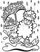 Animal Coloring Page Psalm 23 Bible Verse Sheep Sheet The Lord  sketch template
