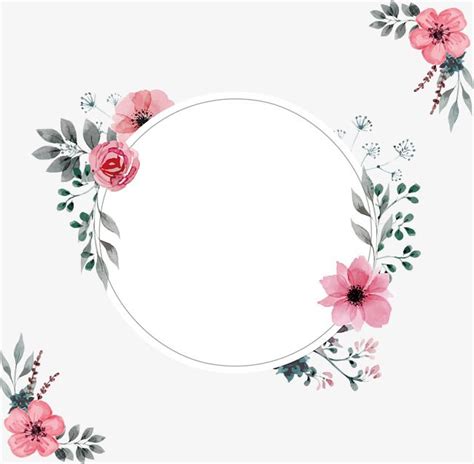 Download this a pink border of, Vector Png, Watercolor Plants, Hand ...