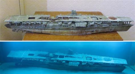 Wreck of the Akagi - Probably the greatest small model you have ever seen! | Akagi, Greatful, Model