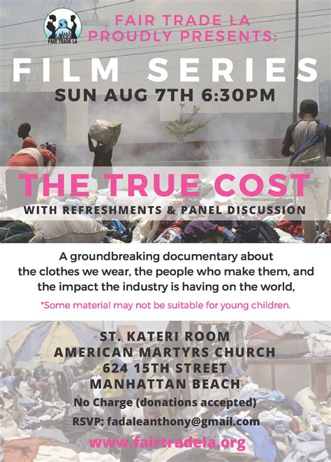 Documentary Film: The True Cost, 7 August 2016 | PaxChristiSoCal.org