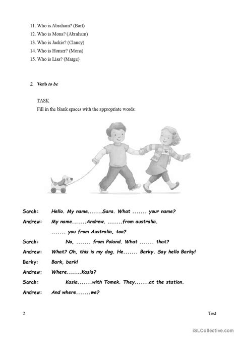 Elementary test: English ESL worksheets pdf & doc