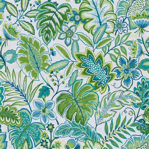 Waverly Inspirations 100% Cotton Duck 45" Width Tropical Print Blue Color Sewing Fabric by the ...