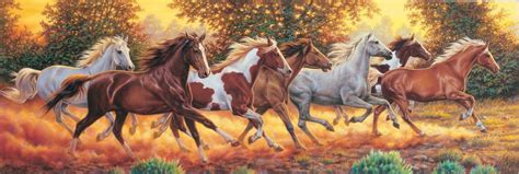 Panoramic Running Horses Jigsaw Puzzle is a fantastic and challenging true work of art that ...