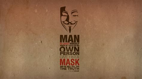 Anonymous Text Quotes Mask Oscar Wilde Typography wallpaper | 1920x1080 ...