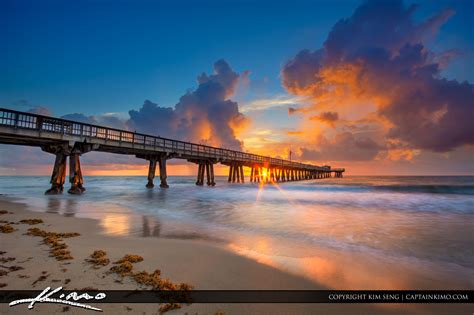 Pompano Beach Pier Sunrise | Royal Stock Photo