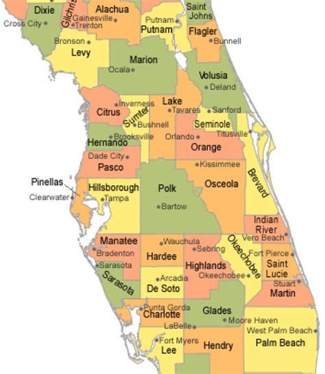 Map Of Central Florida Counties | Deboomfotografie