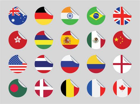 Country Flag Peeling Stickers 4748679 Vector Art at Vecteezy