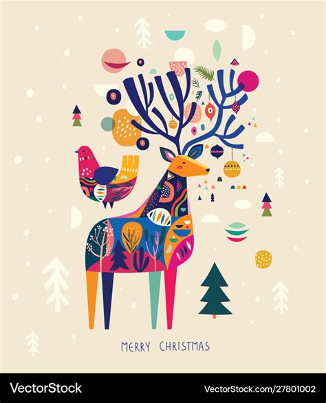 Christmas deer Royalty Free Vector Image - VectorStock