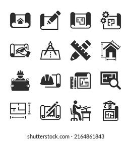 Engineering Drawing Various Technical Drawings Icons Stock Vector ...