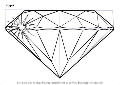 Learn How to Draw a Diamond (Everyday Objects) Step by Step : Drawing ...