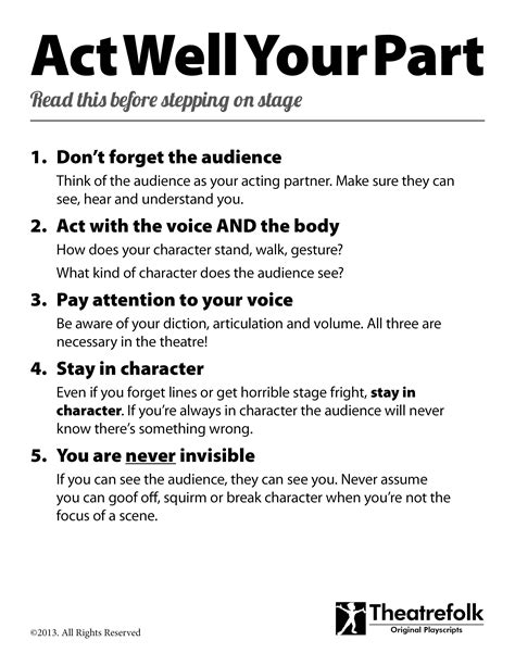 Acting Tips Poster - Acting Fan Art (40399006) - Fanpop