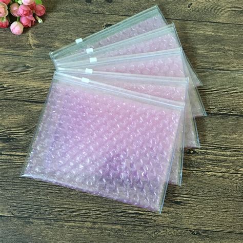 Gift Wrap PVC Zipper Bubble Packing Bags Plastic Envelope Transparent ...