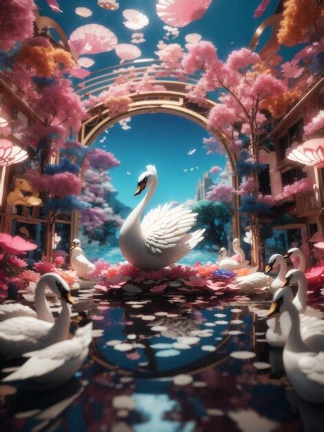 Premium AI Image | duck in swan lake