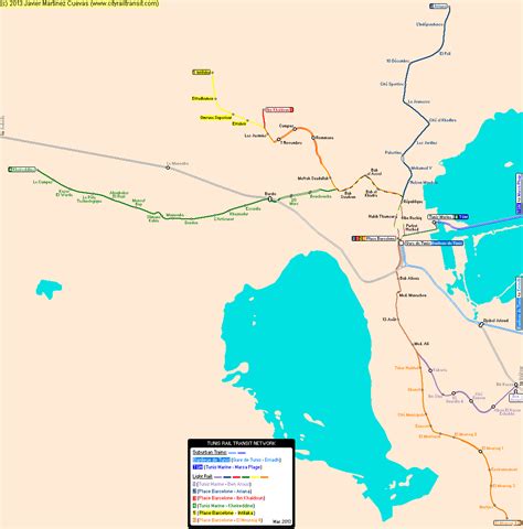 Tunis Real Distance Metro Map