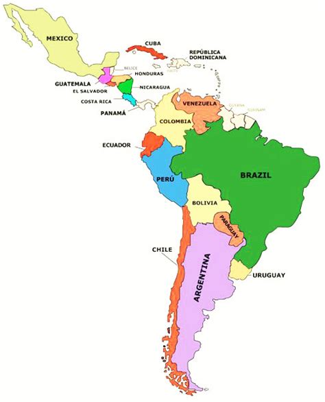 Mapa de Latinoamérica (América Latina) - Mapa de América | Mapa de ...