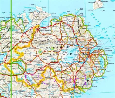 Northern Ireland road map - Ontheworldmap.com