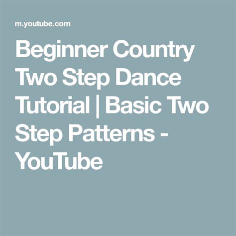 Beginner Country Two Step Dance Tutorial | Basic Two Step Patterns - YouTube in 2021 | Two step ...