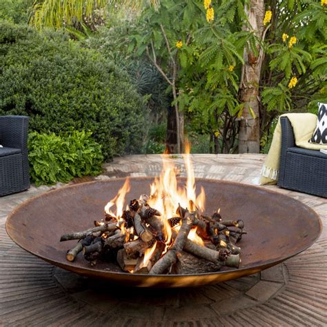 150cm Corten Steel Extra Large Fire Pit and Water Bowl £619.99 | Large fire pit, Fire pit area ...