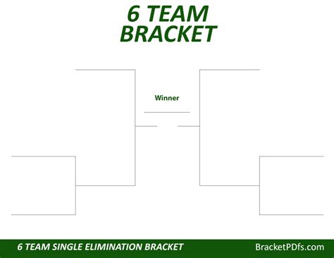 6 Team Bracket Template