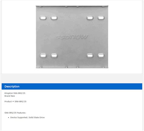 Kingston 2.5 to 3.5 inch SSD Mounting Bracket - The Computer Guy Charmhaven