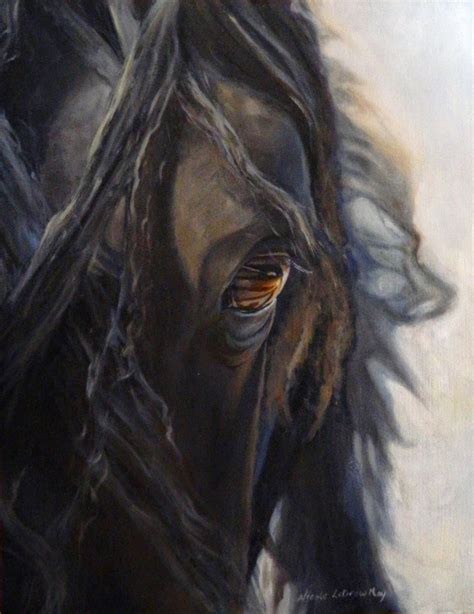 Nicole LeDrew May: Friesian horse oil painting