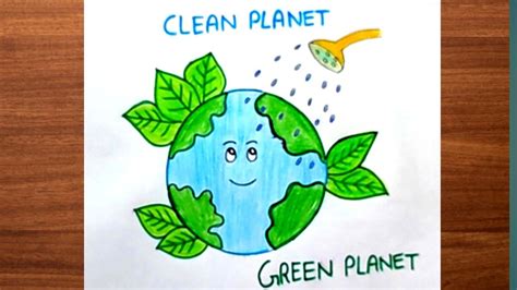 Cleaner Planet drawing easy/cleaner Planet Painting/Easy Cleaner Planet poster/Environment drawing