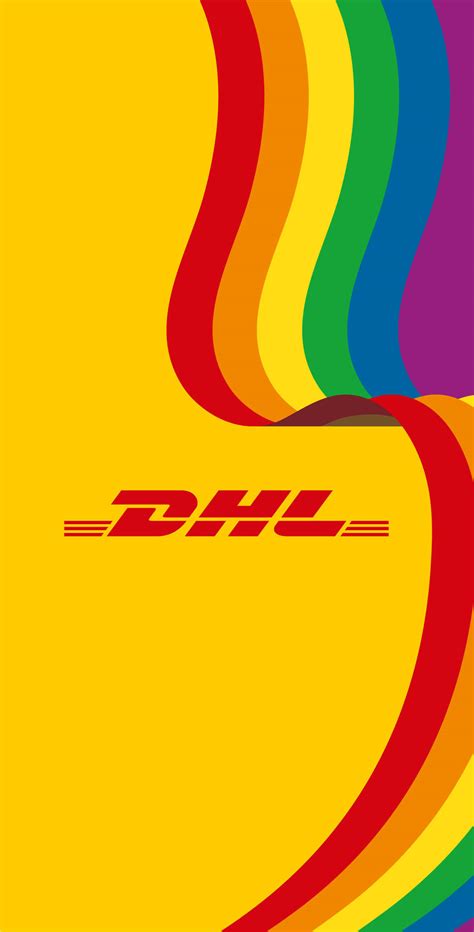 Download DHL Logo In Rainbow Wallpaper | Wallpapers.com