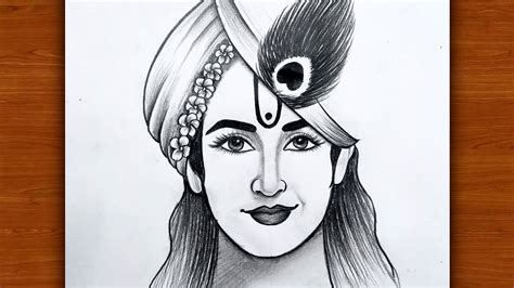 How to draw Krishna Face Easy | Easy drawing for beginners | Krishna drawing easy Video - YouTube