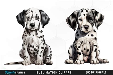 Watercolor Dalmatian Dog Puppy Clipart Image